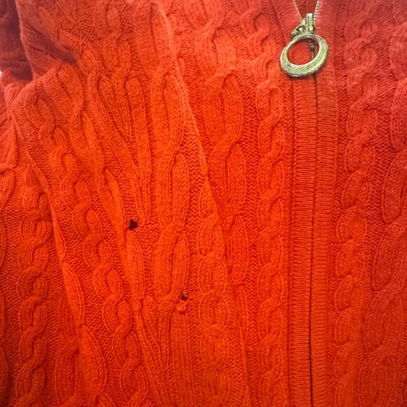 Sutton Studio 100% Cashmere Full Zip Cable-knit Sweater - Picture 5 of 5
